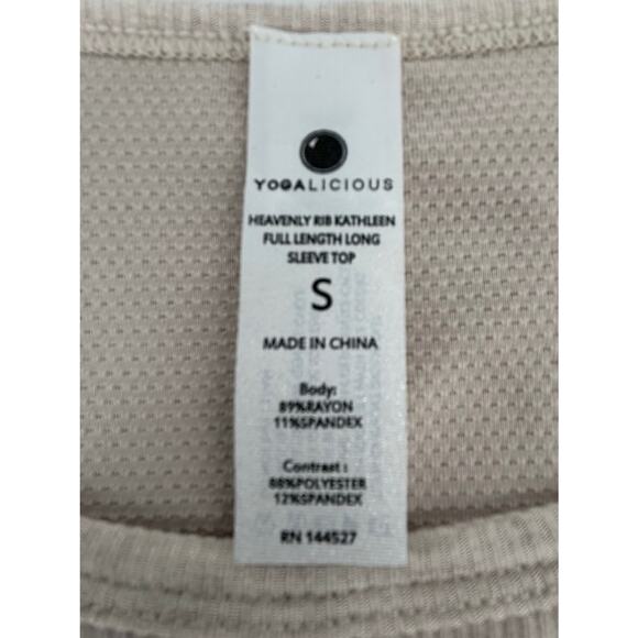 Yogalicious Heavenly Rib Kathleen Full Length Long Sleeve Top, S, NWT - Picture 3 of 8